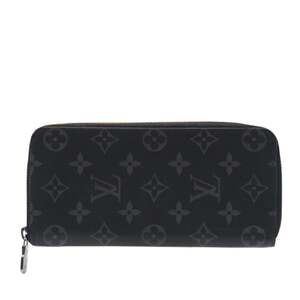 LOUIS VUITTON Eclipse Zippy Wallet Vertical M62295 Long in Black and Gray Coa...